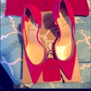 Christian Louboutin Suede Iriza 100 Pumps 35 Pink-SZ 40.5